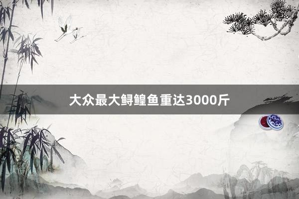 大众最大鲟鳇鱼重达3000斤